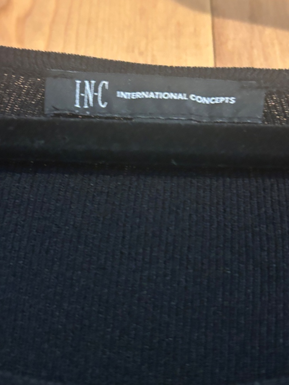 INC International Concepts Black Knit and Sequin Tunic - Picture 4 of 4
